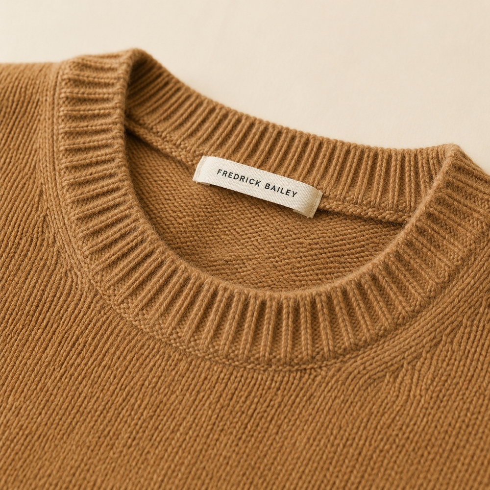 The Aldgate - Cashmere-Blend Crewneck in Camel - detail