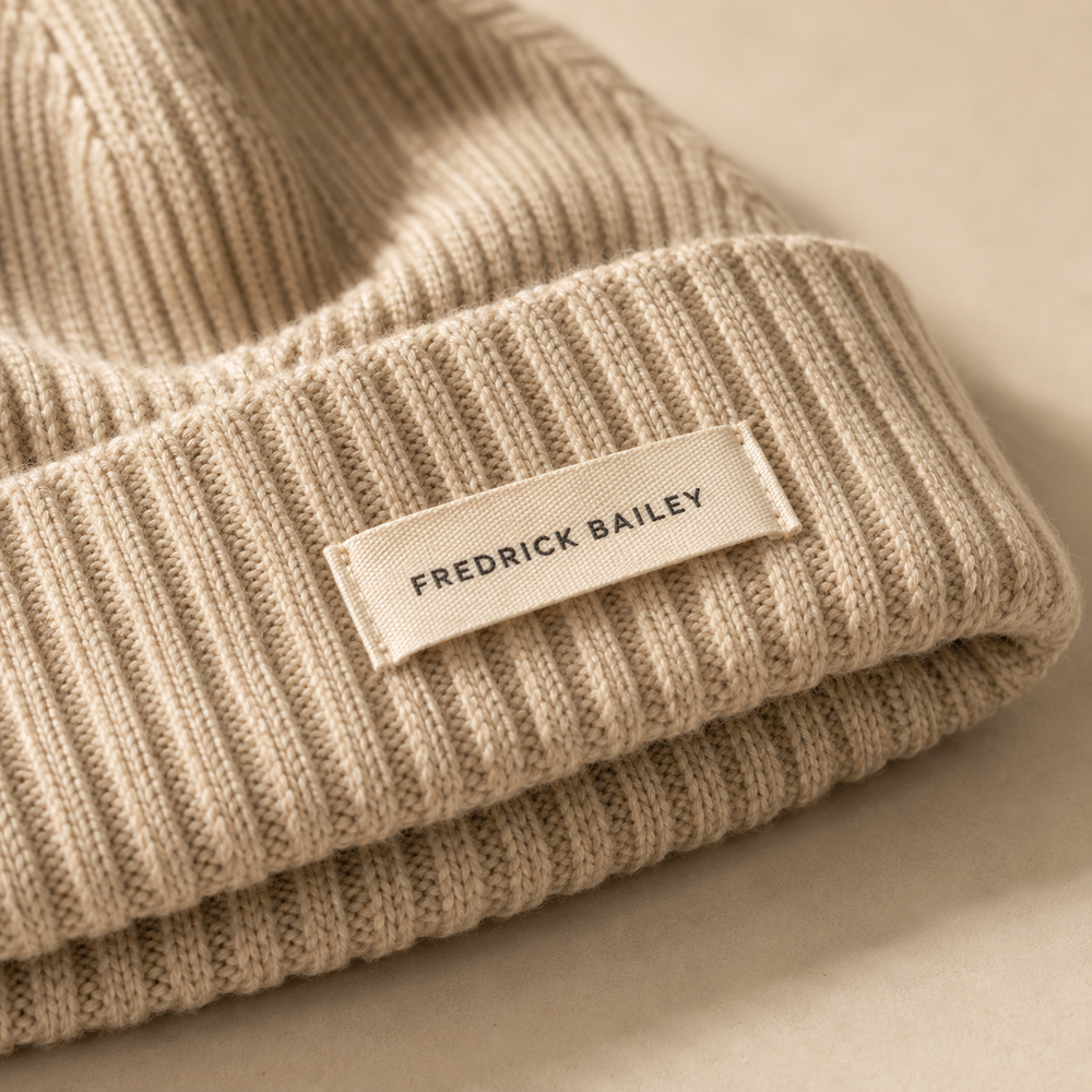 The Bramford - Cashmere-Blend Beanie in Oatmeal - detail