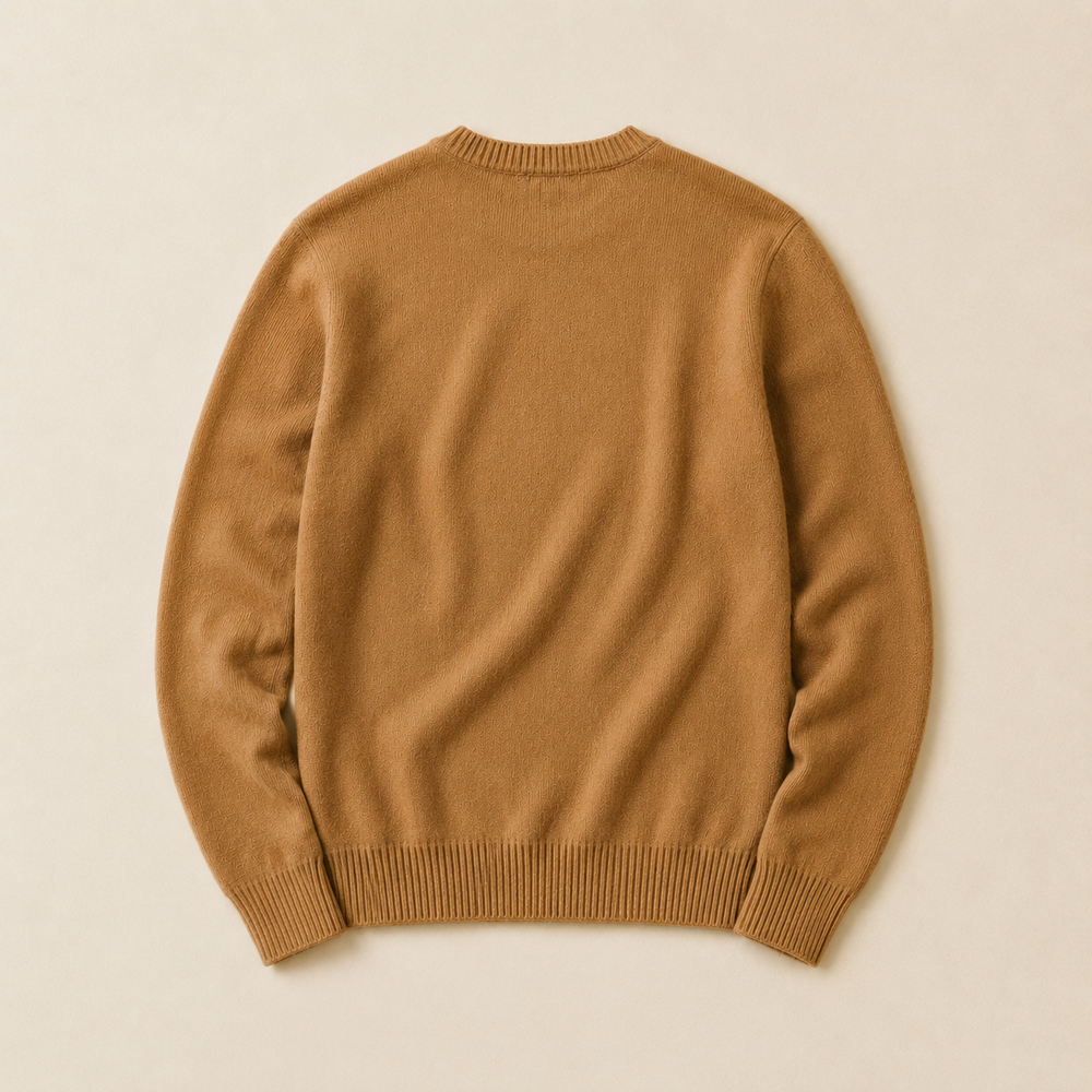 The Aldgate - Cashmere-Blend Crewneck in Camel - back view