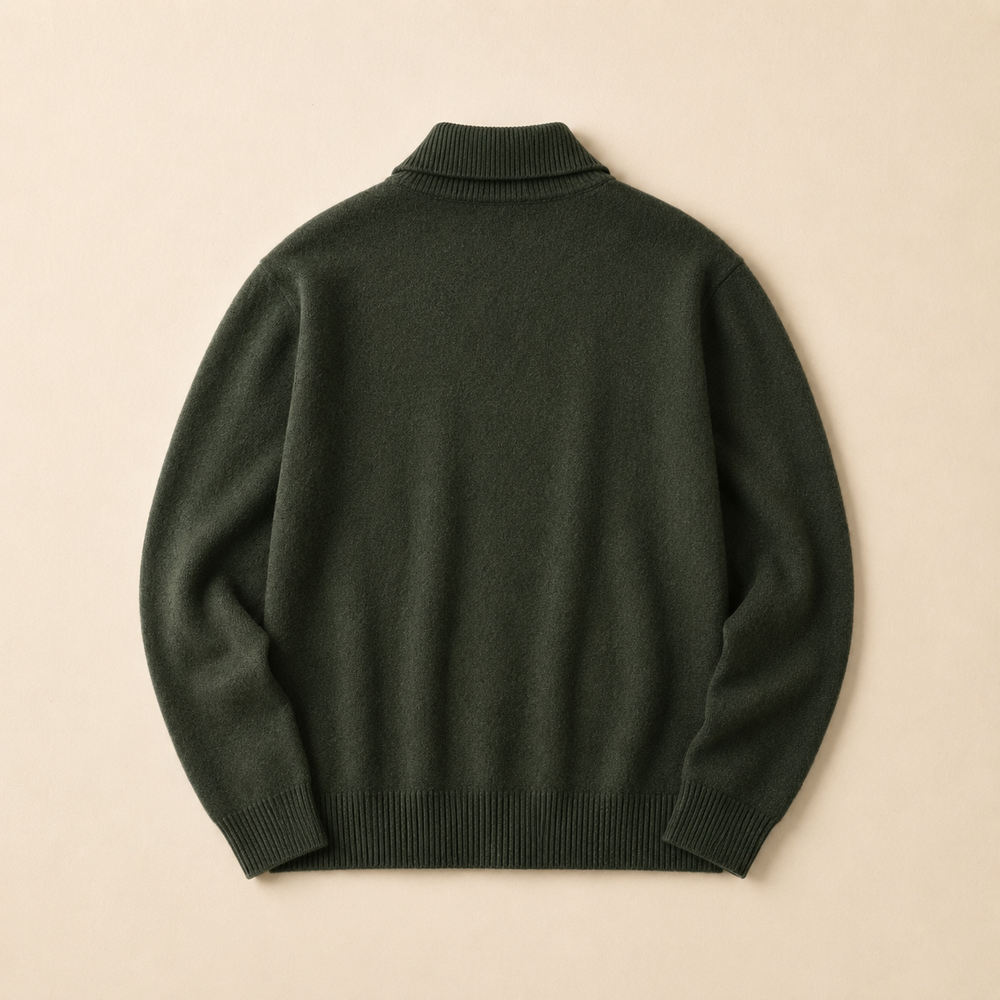 The Marlow - Lambswool-Blend Shawl Cardigan in Forest - back view