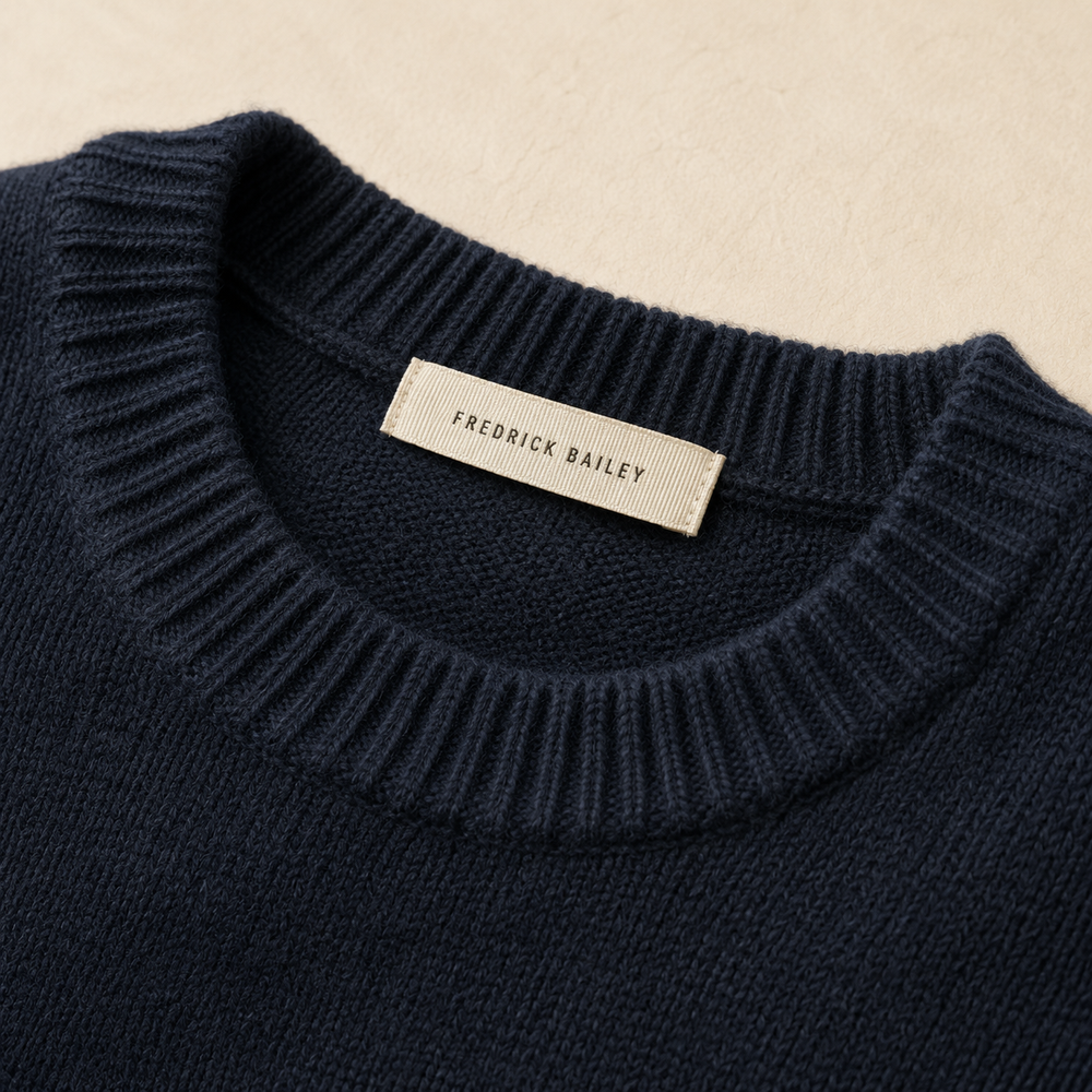 The Aldgate - Cashmere-Blend Crewneck in Navy - detail