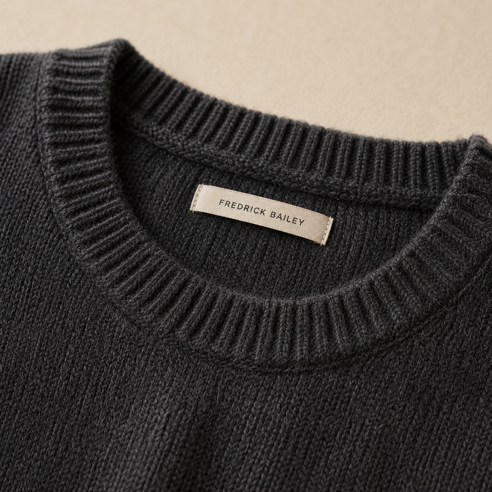 The Aldgate - Cashmere-Blend Crewneck in Charcoal - detail