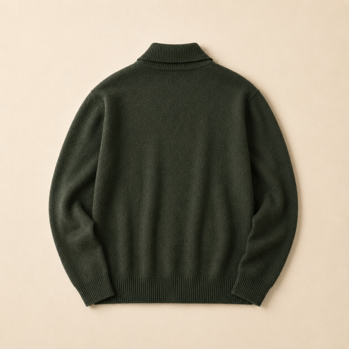 The Marlow - Lambswool-Blend Shawl Cardigan in Forest Green - back view