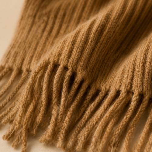 The Glenmore knit and fringe detail - Camel