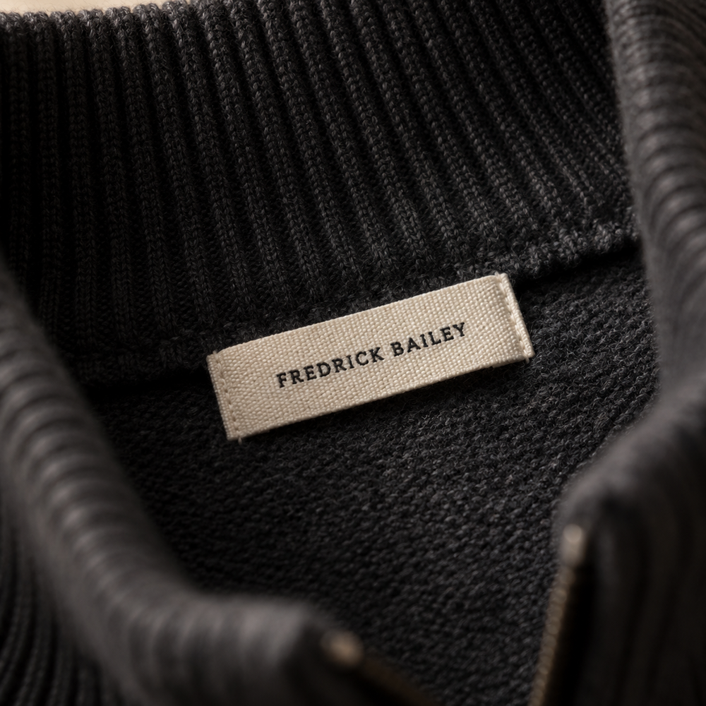 The Whitfield knit and label detail - Charcoal